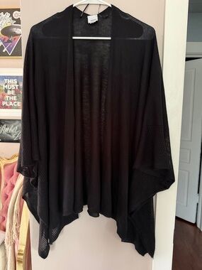 Sonoma Black Open-Front Shrug Sweater